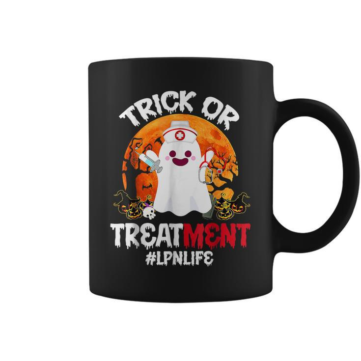 Trick Or Treatment Boo Ghost Lpn Life Nurse Halloween Coffee Mug