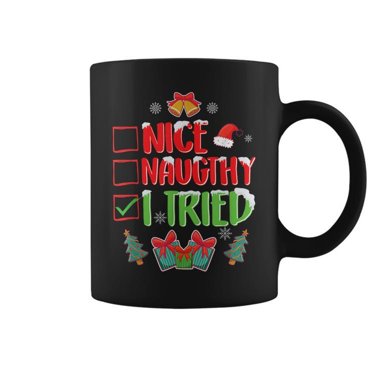 I Tried Nice Or Naughty Christmas Party Coffee Mug