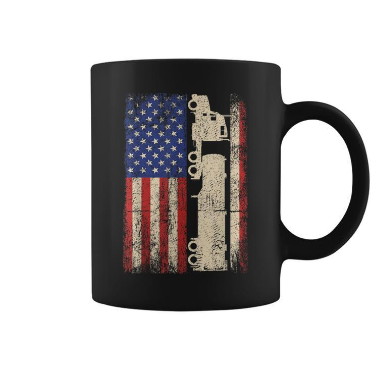 Truck Driver Usa American Flag Patriotic Trucker Men Coffee Mug