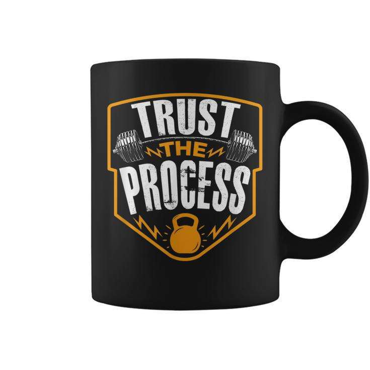 Trust The Process Motivational Quote Gym Workout Graphic  Coffee Mug