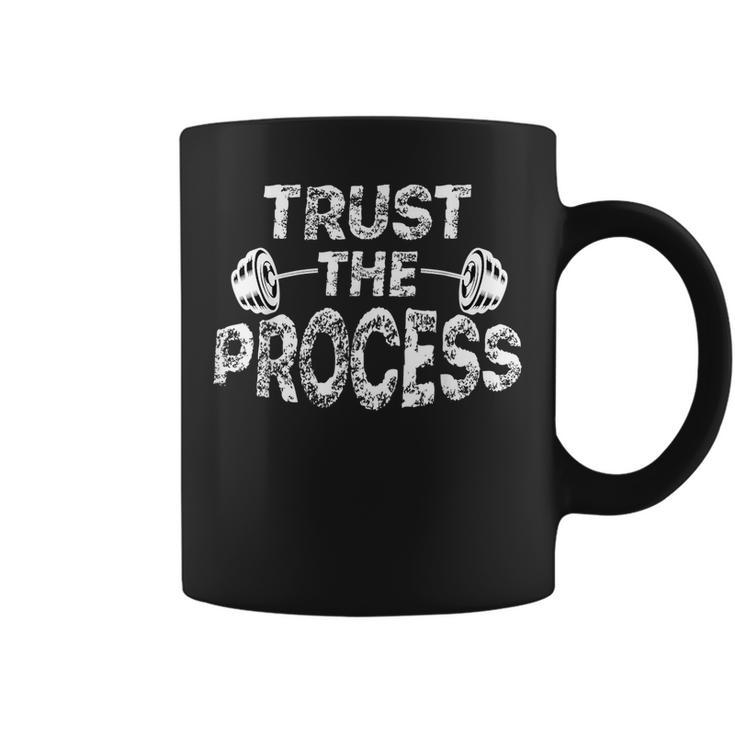 Trust The Process Motivational Quote Gym Workout Retro  Coffee Mug