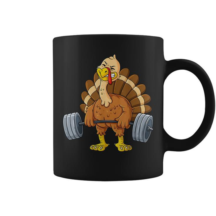 Turkey Deadlift Thanksgiving Day Fitness Weightlifting Coffee Mug
