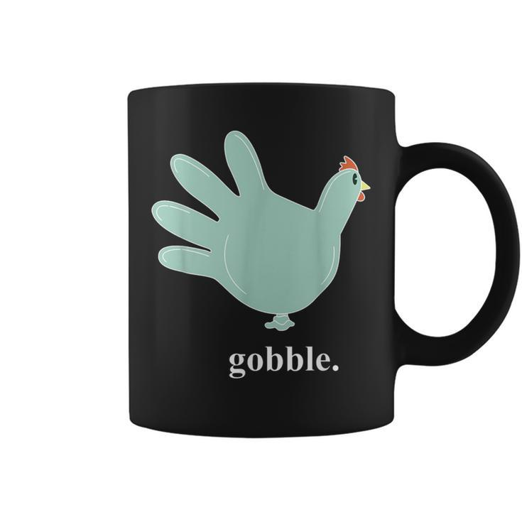 Turkey Glove Gobble Thanksgiving Thankful Nurse Coffee Mug