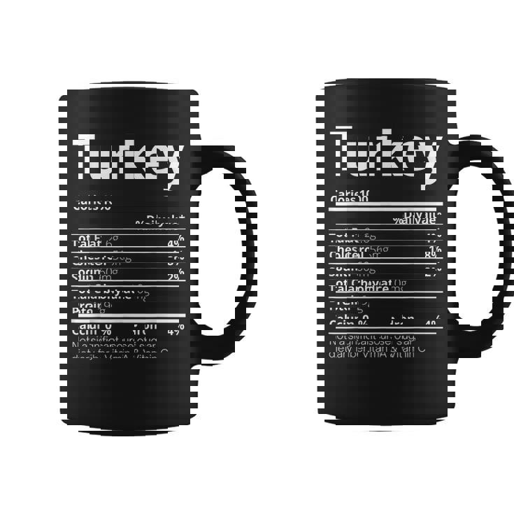 Turkey Nutrition Facts Family Thanksgiving Christmas Coffee Mug