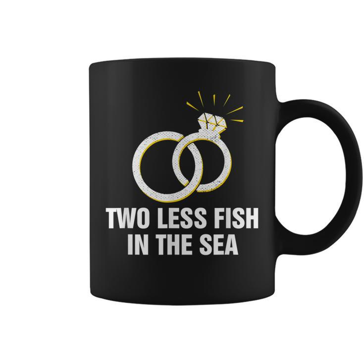Two Less Fish In The Sea Wedding Pun Bride And Groom Joke  Coffee Mug