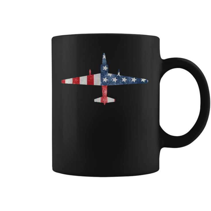 U-2 Dragon Lady Spy Plane American Flag Military Coffee Mug
