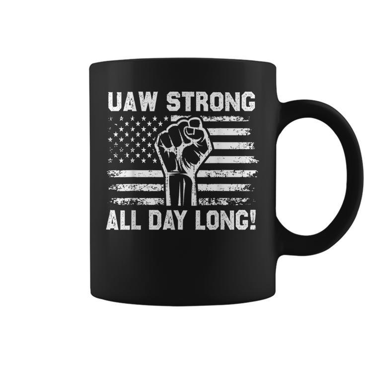 Uaw Strike Usa Flag Red United Auto Workers Picket Sign Coffee Mug