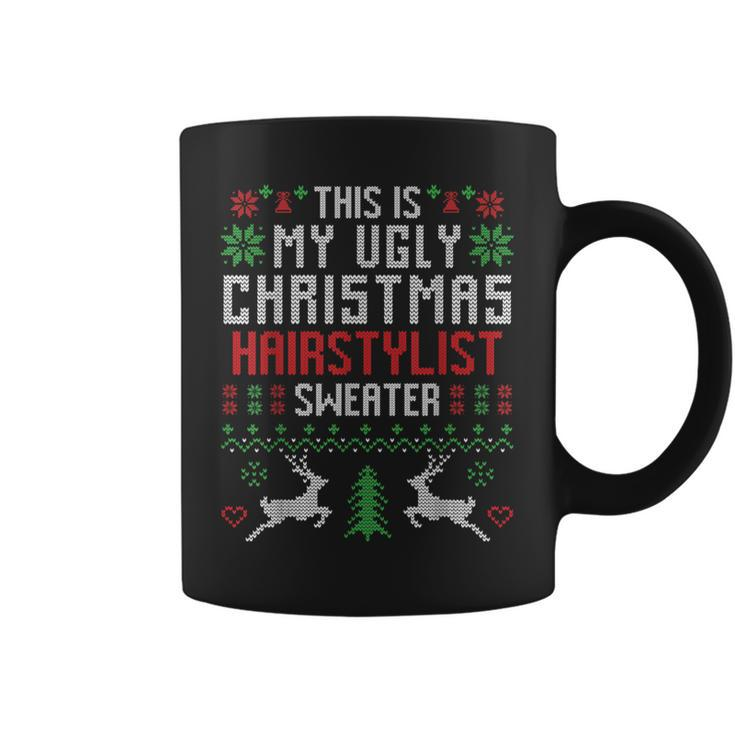This Is My Ugly Christmas Hairstylist Sweater Hairdresser Coffee Mug
