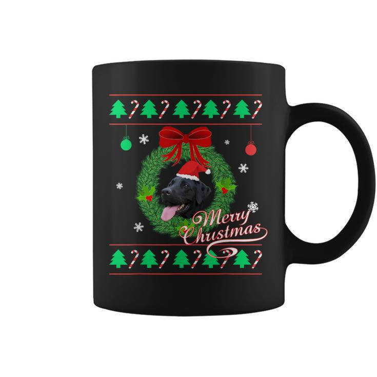 Ugly Christmas Sweater Black Lab Puppy Graphic Coffee Mug