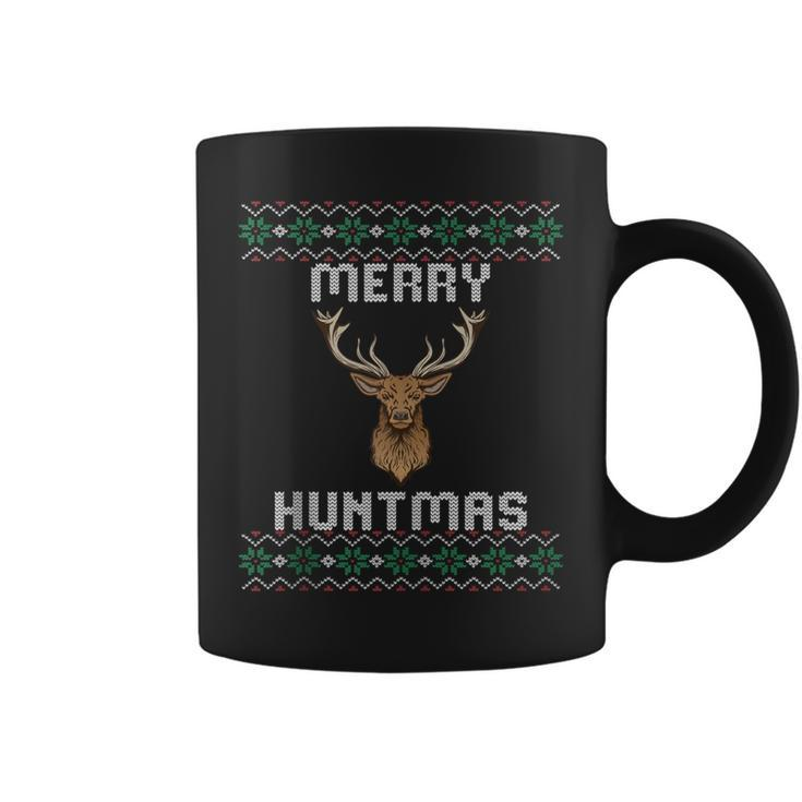 Ugly Christmas Sweater Hunting Merry Huntmas Coffee Mug