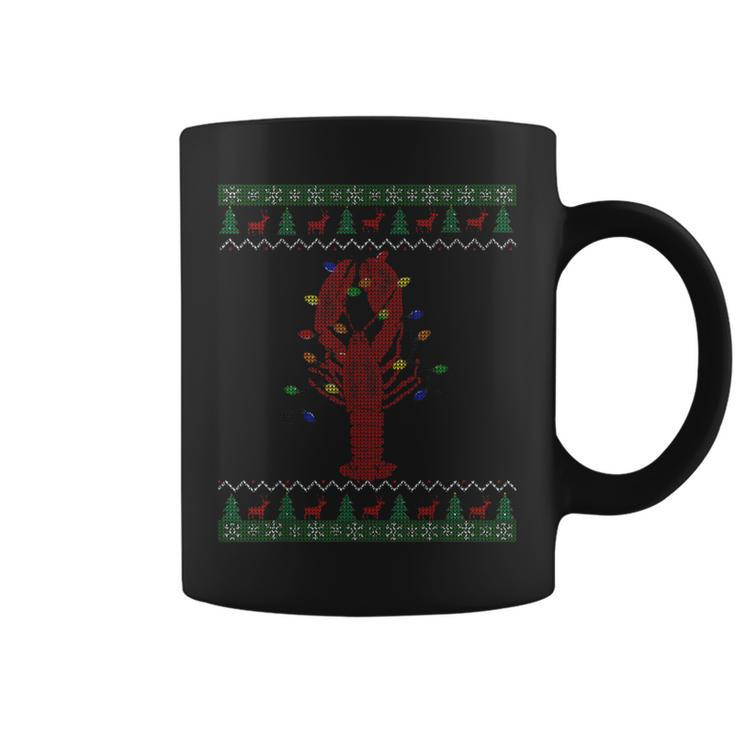 Ugly Christmas Sweater Louisiana Crawfish Lights Coffee Mug