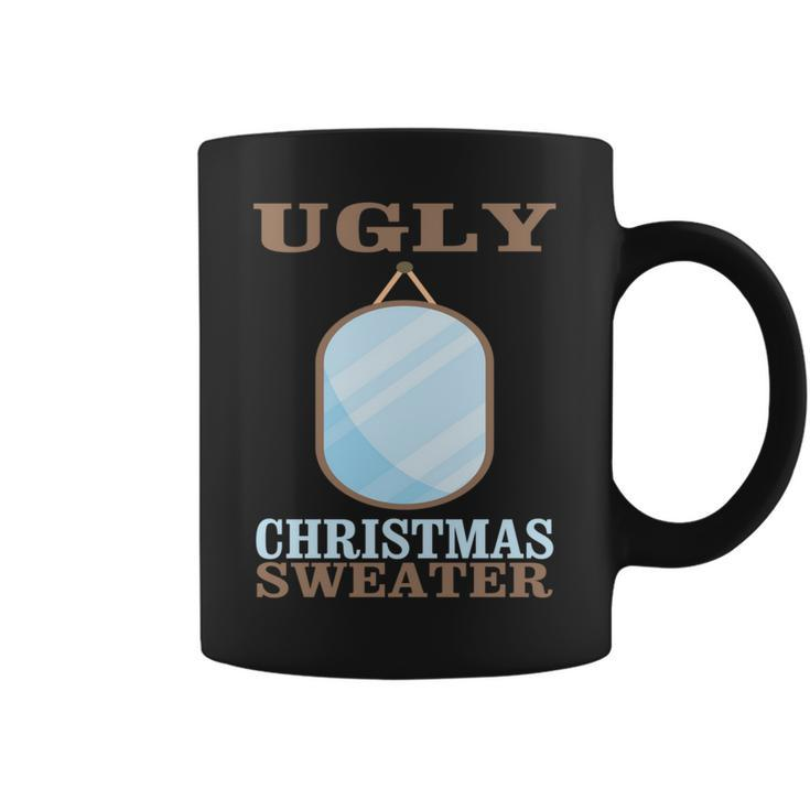 Ugly Christmas Sweater With Mirror Graphic Xmas Idea Coffee Mug