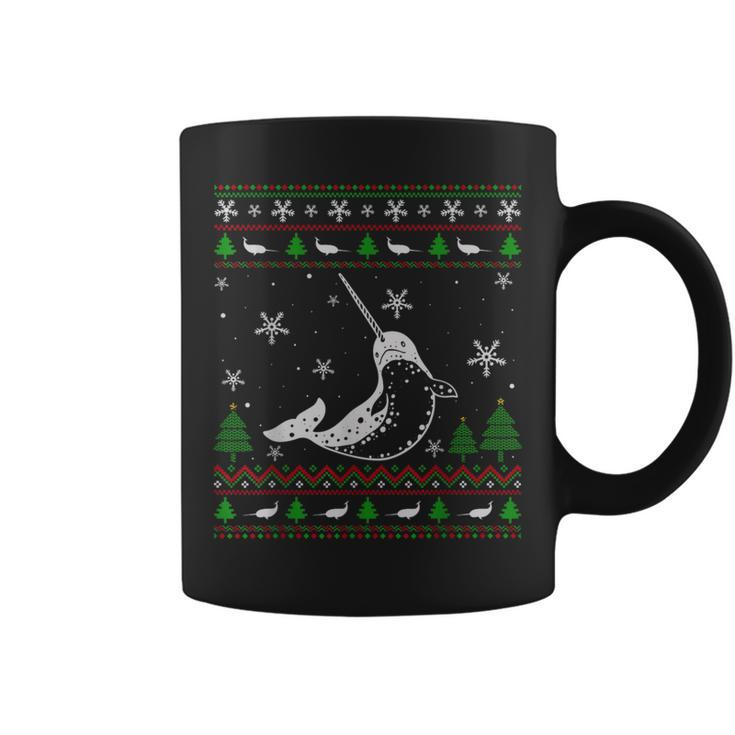 Ugly Christmas Sweater For Narwhal Lovers Ugly Coffee Mug