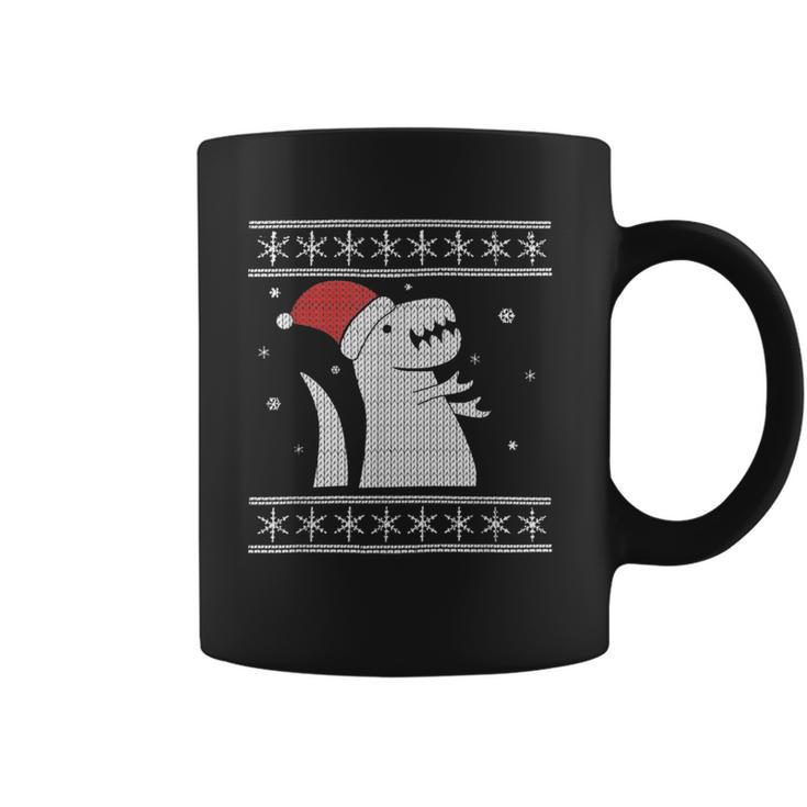 Ugly Christmas Sweater Style Dinosaur In The Snow Coffee Mug