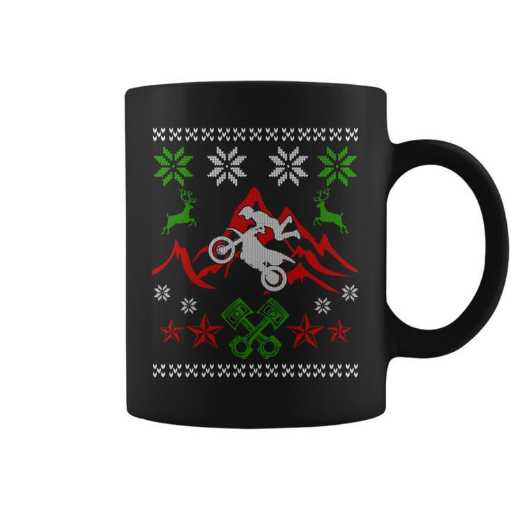 Ugly Christmas Sweater Style Motocross Coffee Mug