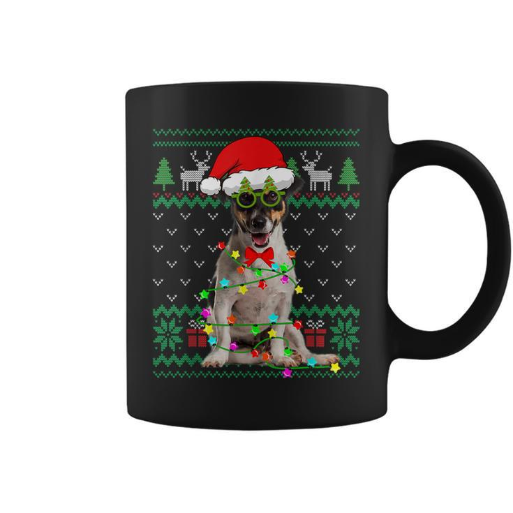 Ugly Sweater Christmas Lights Jack Russell Terrier Dog Puppy Coffee Mug