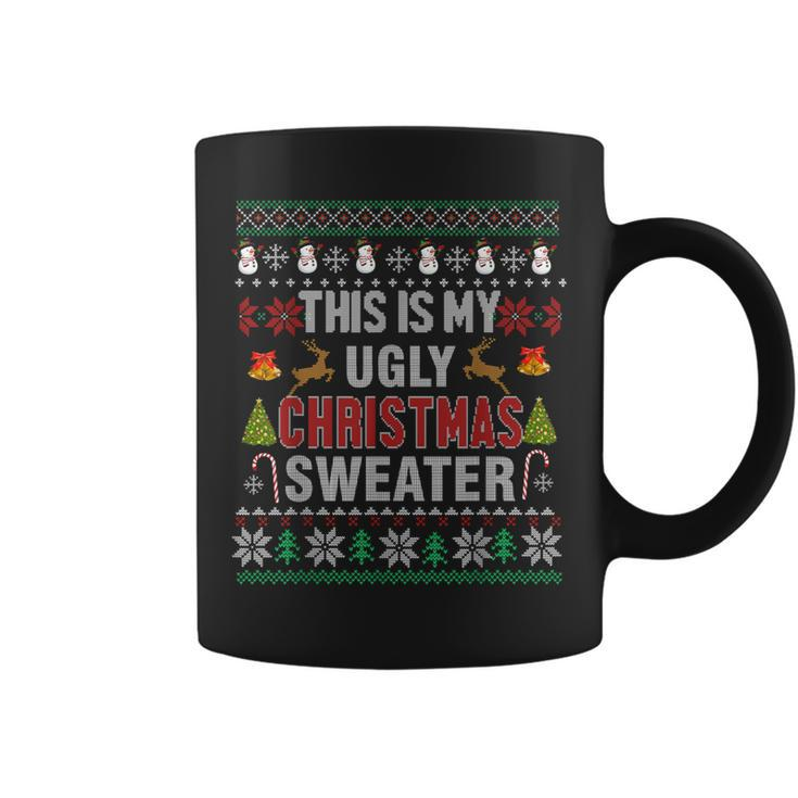 This Is My Ugly Sweater Christmas Pajama Holiday Xmas Coffee Mug