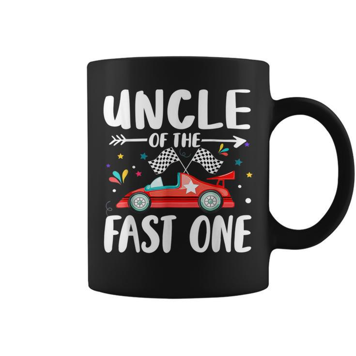 Uncle Of The Fast One Birthday 1St Race Car Family Matching Coffee Mug