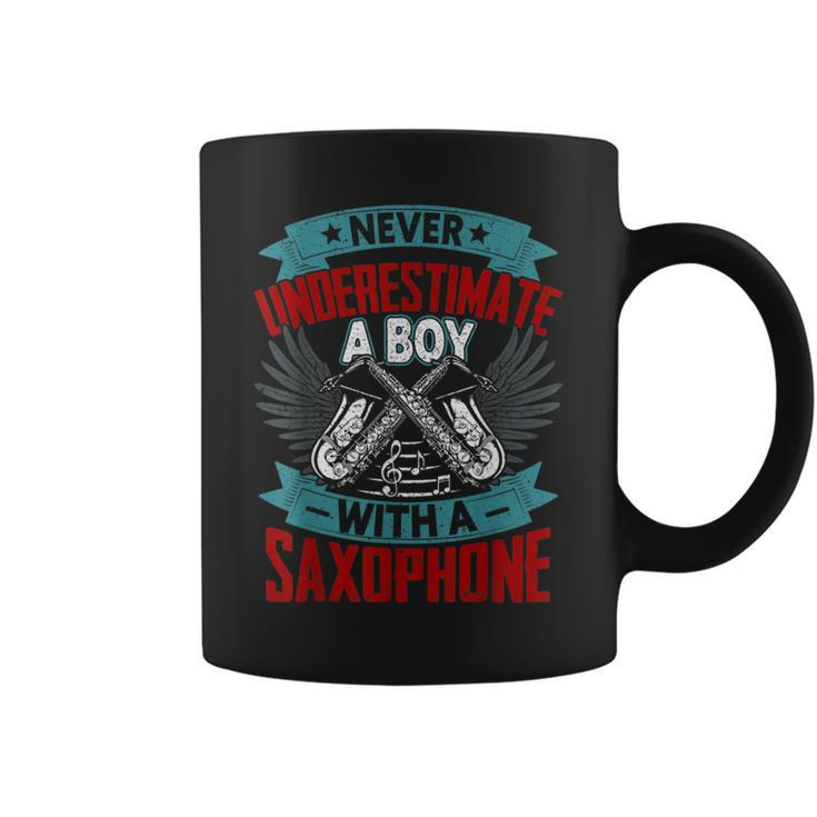 Never Underestimate A Boy With A Saxophone Coffee Mug