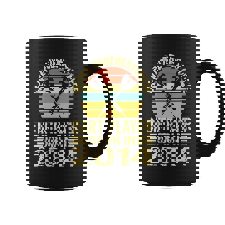Never Underestimate Dart Player Born In 2014 Dart Darts Coffee Mug