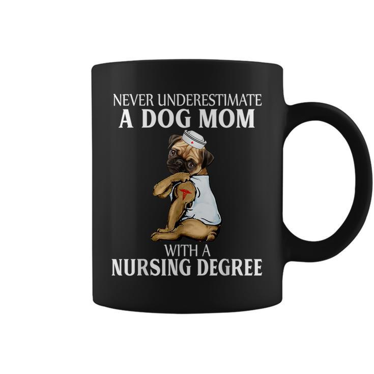 Never Underestimate A Dog Mom Who With A Nursing Degree Coffee Mug