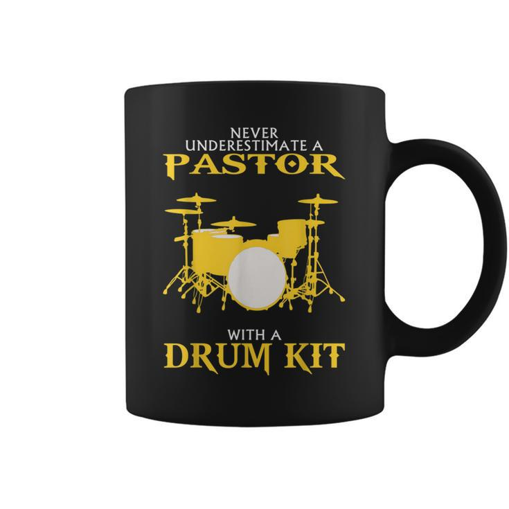 Never Underestimate Drummer Pastor Coffee Mug