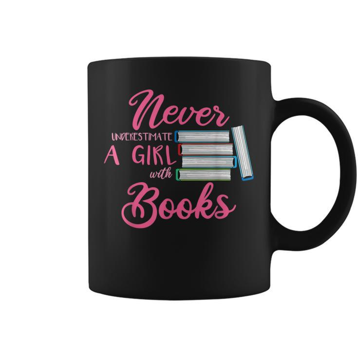 Never Underestimate A Girl With A Book Geek Coffee Mug