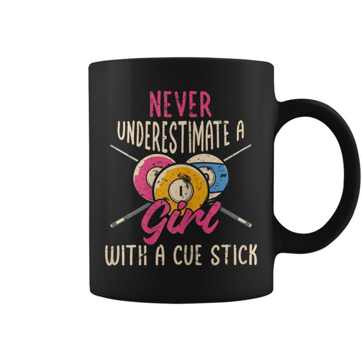 Never Underestimate A Girl With A Cute Stick Billiard Pool Coffee Mug