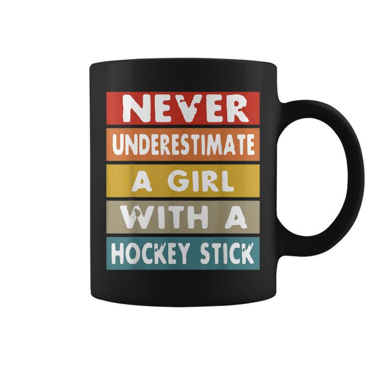 Never Underestimate A Girl With A Hockey Stick Coffee Mug