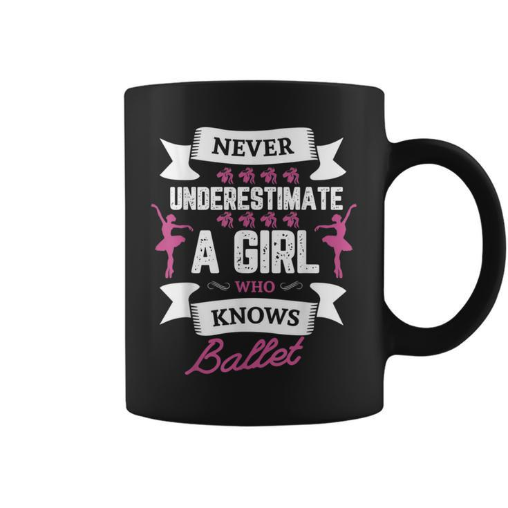 Never Underestimate A Girl Who Knows Ballet Dancing Dancer Coffee Mug