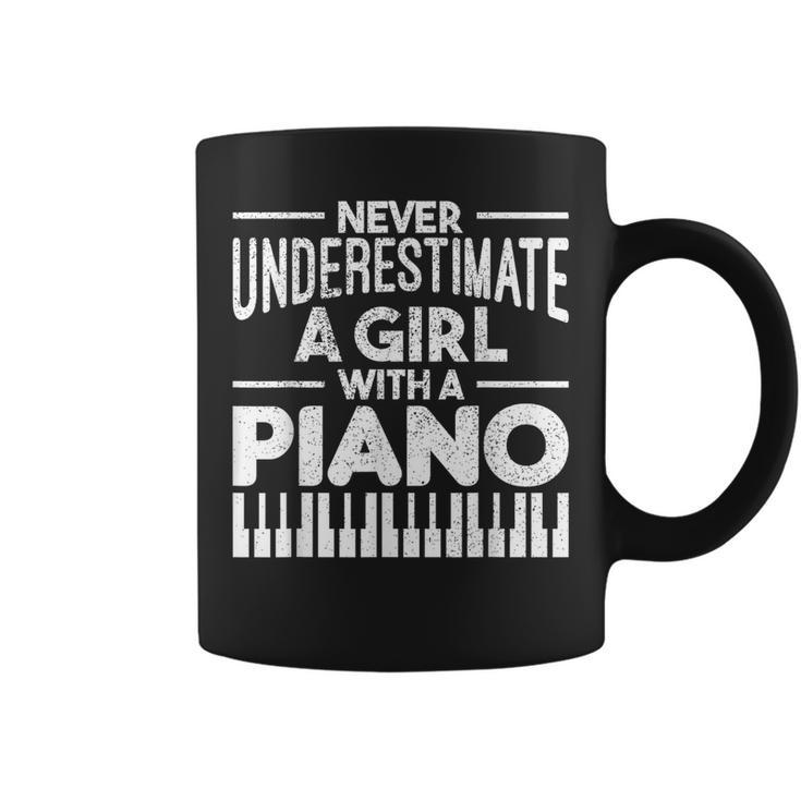 Never Underestimate A Girl With A Piano Pianist Musician Coffee Mug