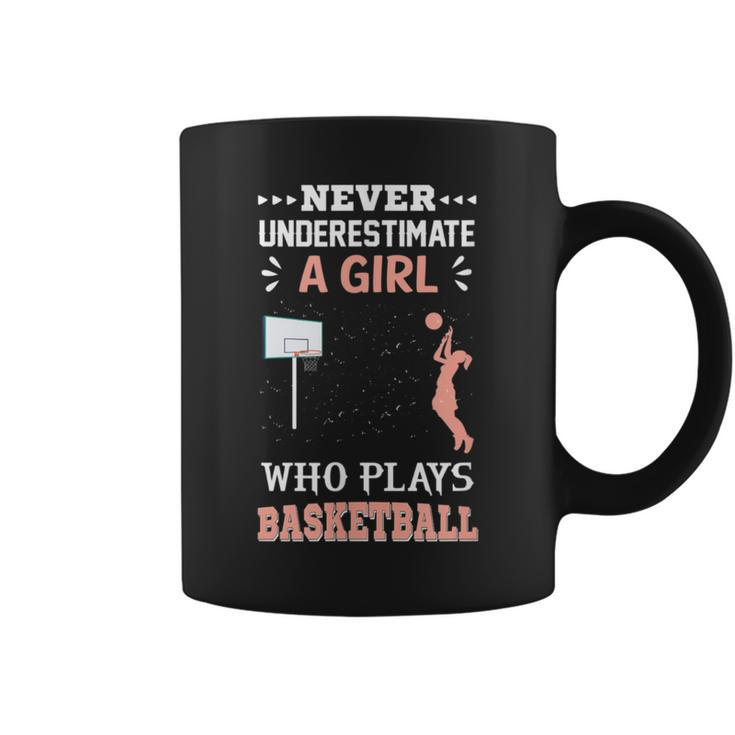Never Underestimate A Girl Who Plays Basketball Apparel Coffee Mug