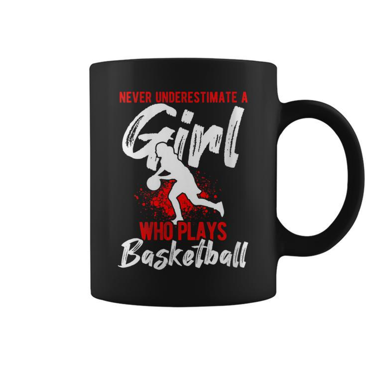 Never Underestimate A Girl Who Plays Basketball Player Coffee Mug