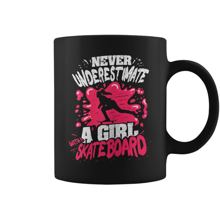 Never Underestimate A Girl With A Skateboard Coffee Mug
