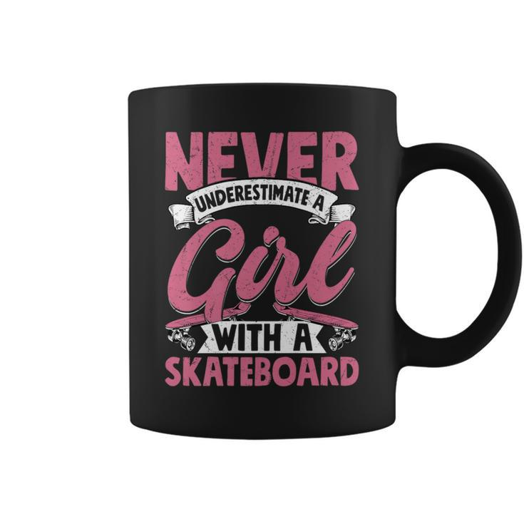 Never Underestimate A Girl With A Skateboard Skateboarder Coffee Mug
