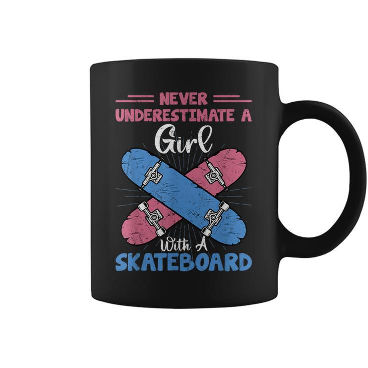 Never Underestimate A Girl With A Skateboard Skateboarding Coffee Mug