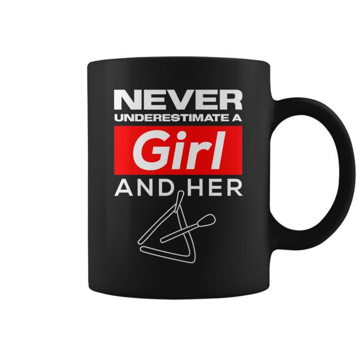 Never Underestimate A Girl And Her Triangle Coffee Mug