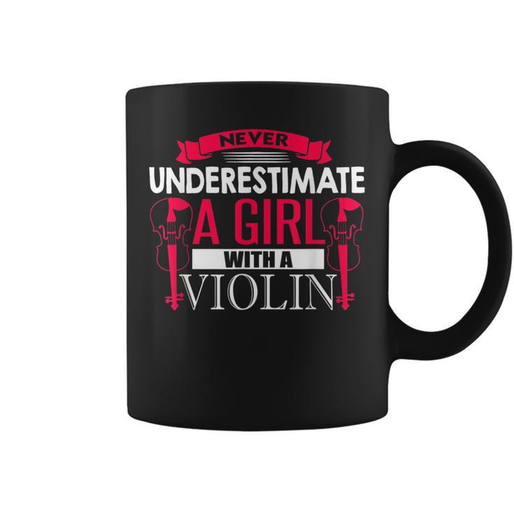 Never Underestimate A Girl With A Violin Cute Music Coffee Mug