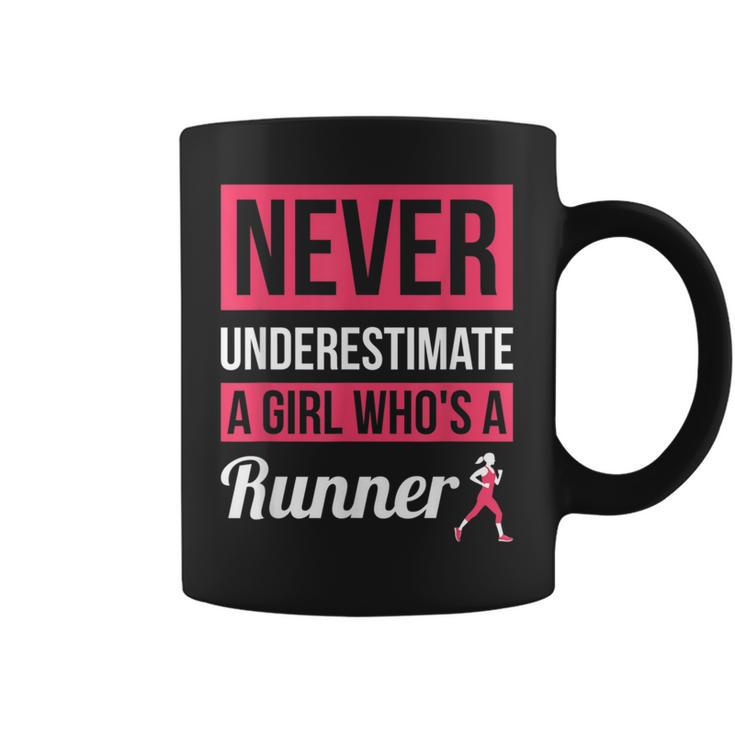 Never Underestimate A Girl Who's A Runner Runner Coffee Mug