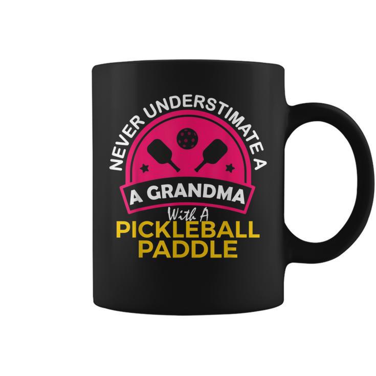 Never Underestimate A Grandma With Pickleball Paddle Coffee Mug