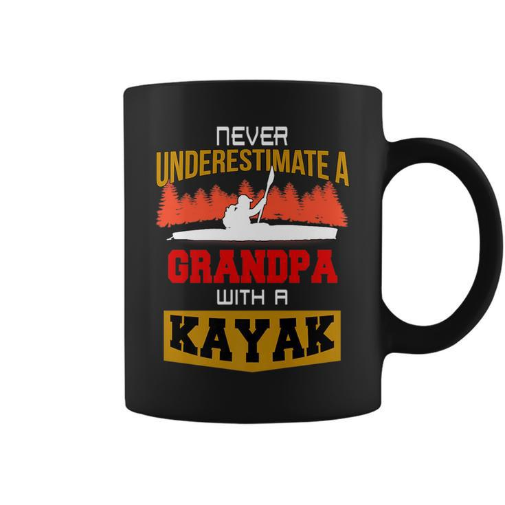 Never Underestimate A Grandpa With A Kayak Fun Coffee Mug