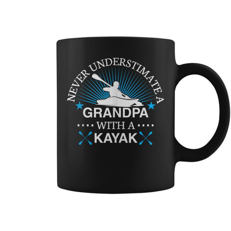 Never Underestimate A Grandpa With A Kayak Kayaking Coffee Mug
