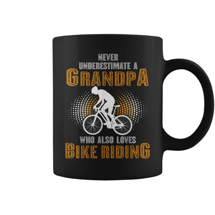 Never Underestimate Grandpa Who Is Also Loves Bike Riding Coffee Mug