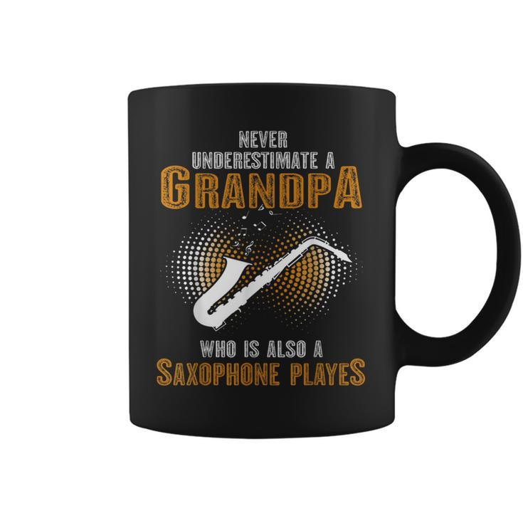 Never Underestimate Grandpa Who Is Also A Saxophone Player Coffee Mug