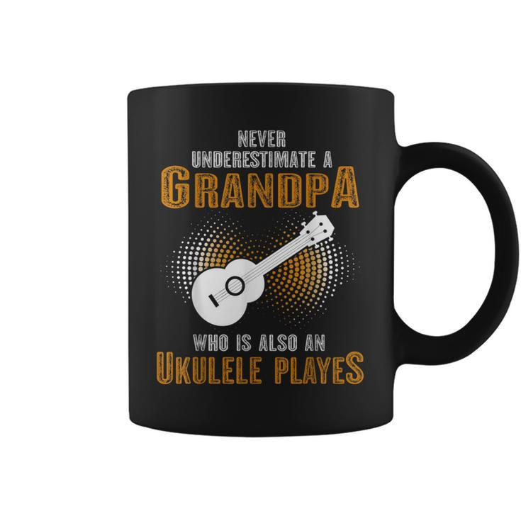 Never Underestimate Grandpa Who Is Also A Ukulele Player Coffee Mug