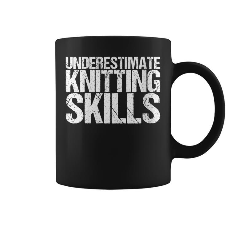 Never Underestimate Knitting Skills Coffee Mug