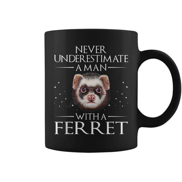 Never Underestimate A Man With A Ferret Ferret Daddy Coffee Mug