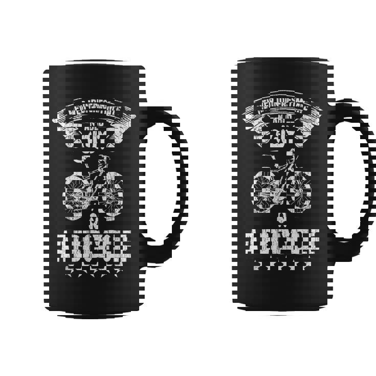 Never Underestimate An Old Guy On A Bicycle Bike Lover Coffee Mug