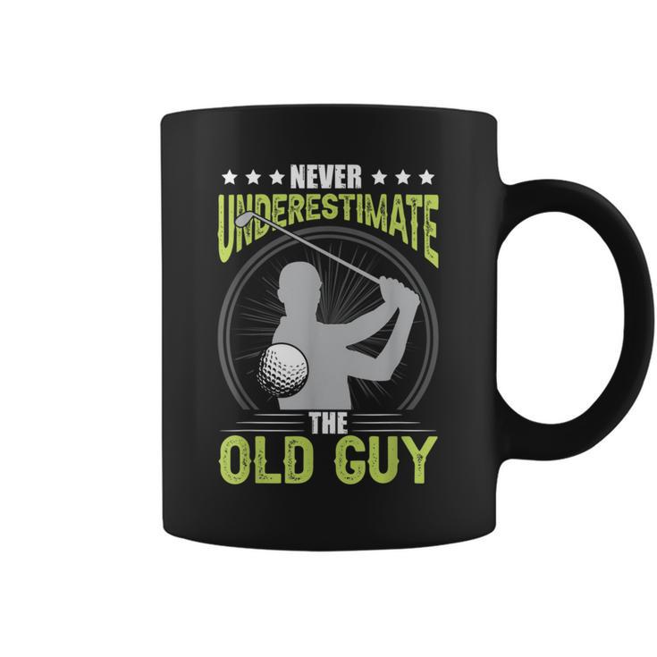 Never Underestimate The Old Guy Golf Golfing Coffee Mug
