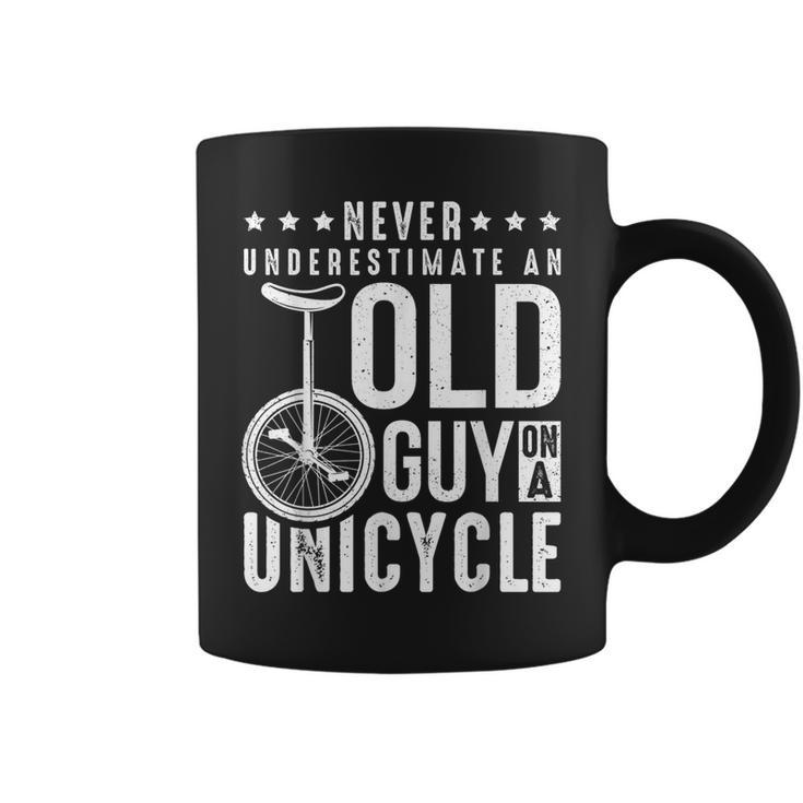 Never Underestimate An Old Guy On A Unicycle Coffee Mug